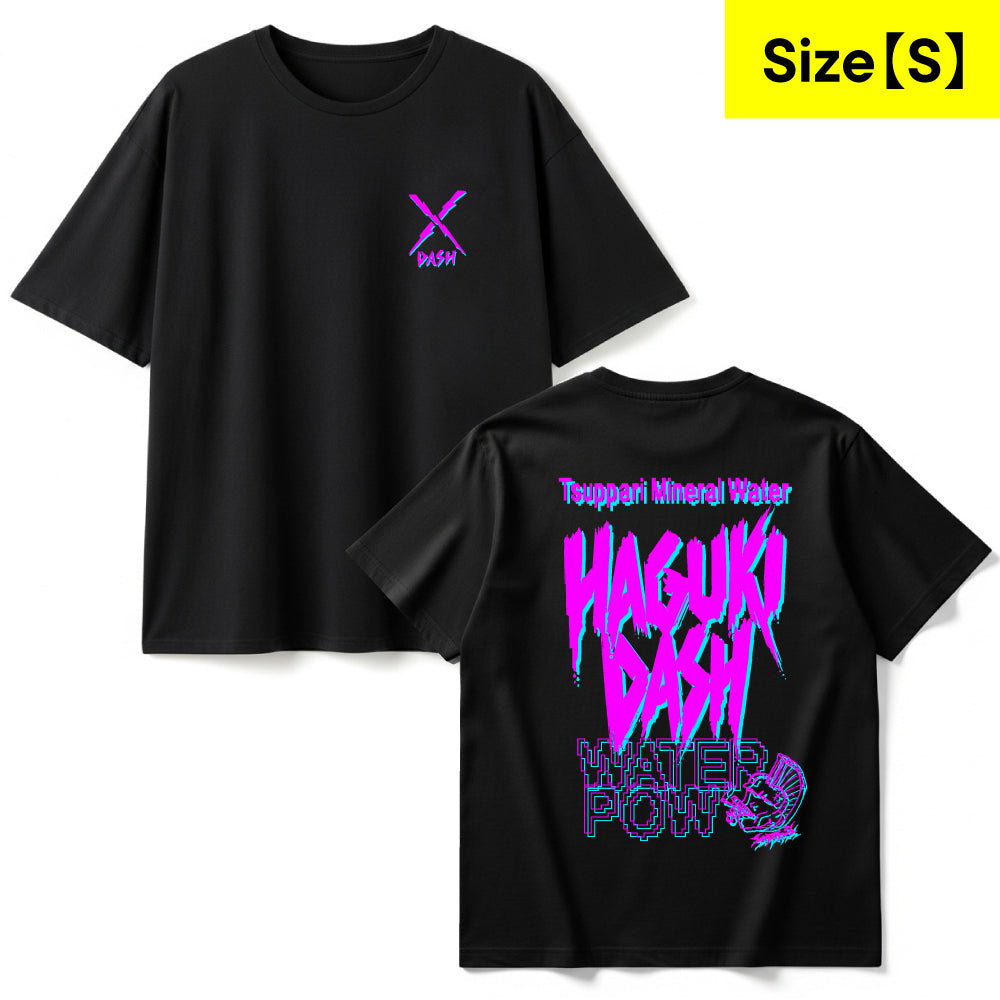 Tシャツ<br>≪ブラックxピンク&ライトブルー≫【S】