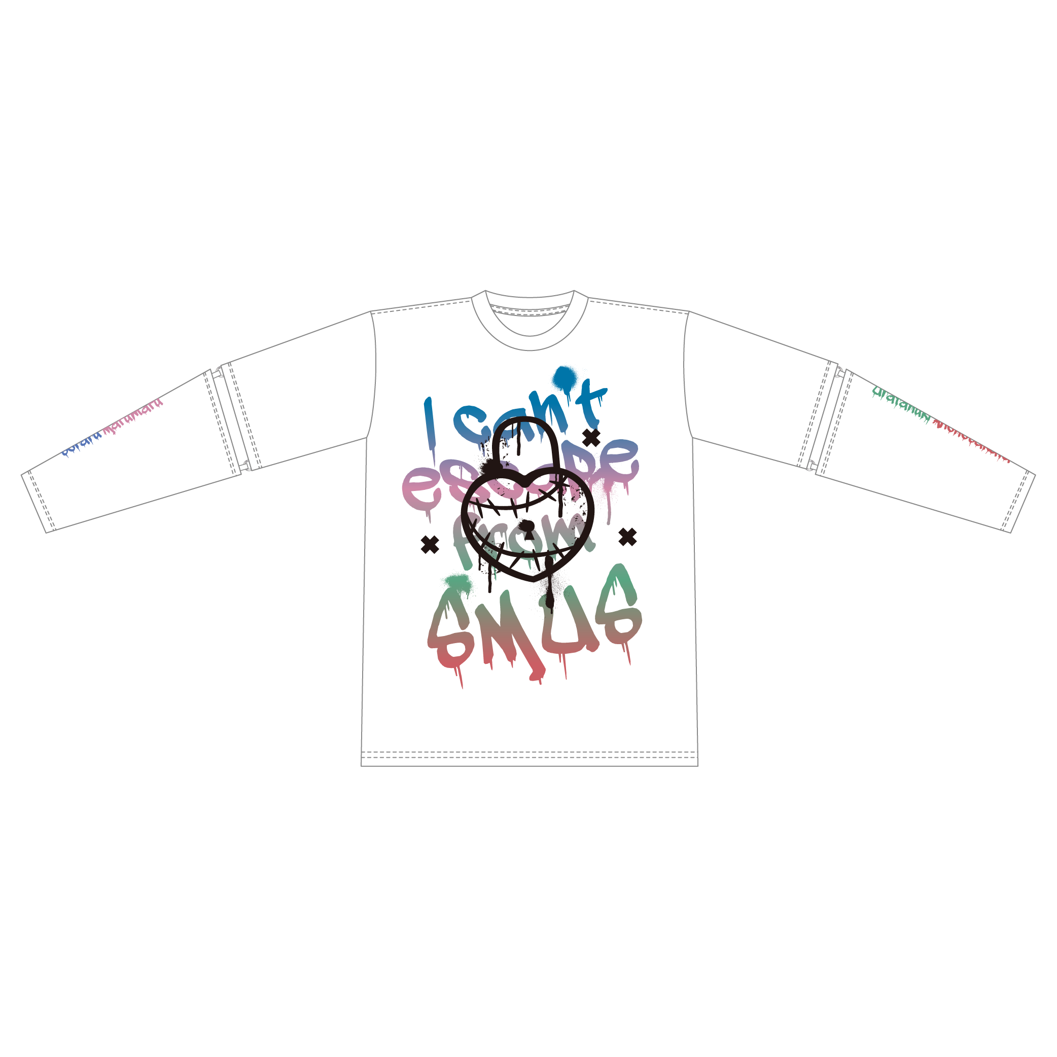 アームカバー付きTシャツ（そらまふうらさかから逃げられない！）