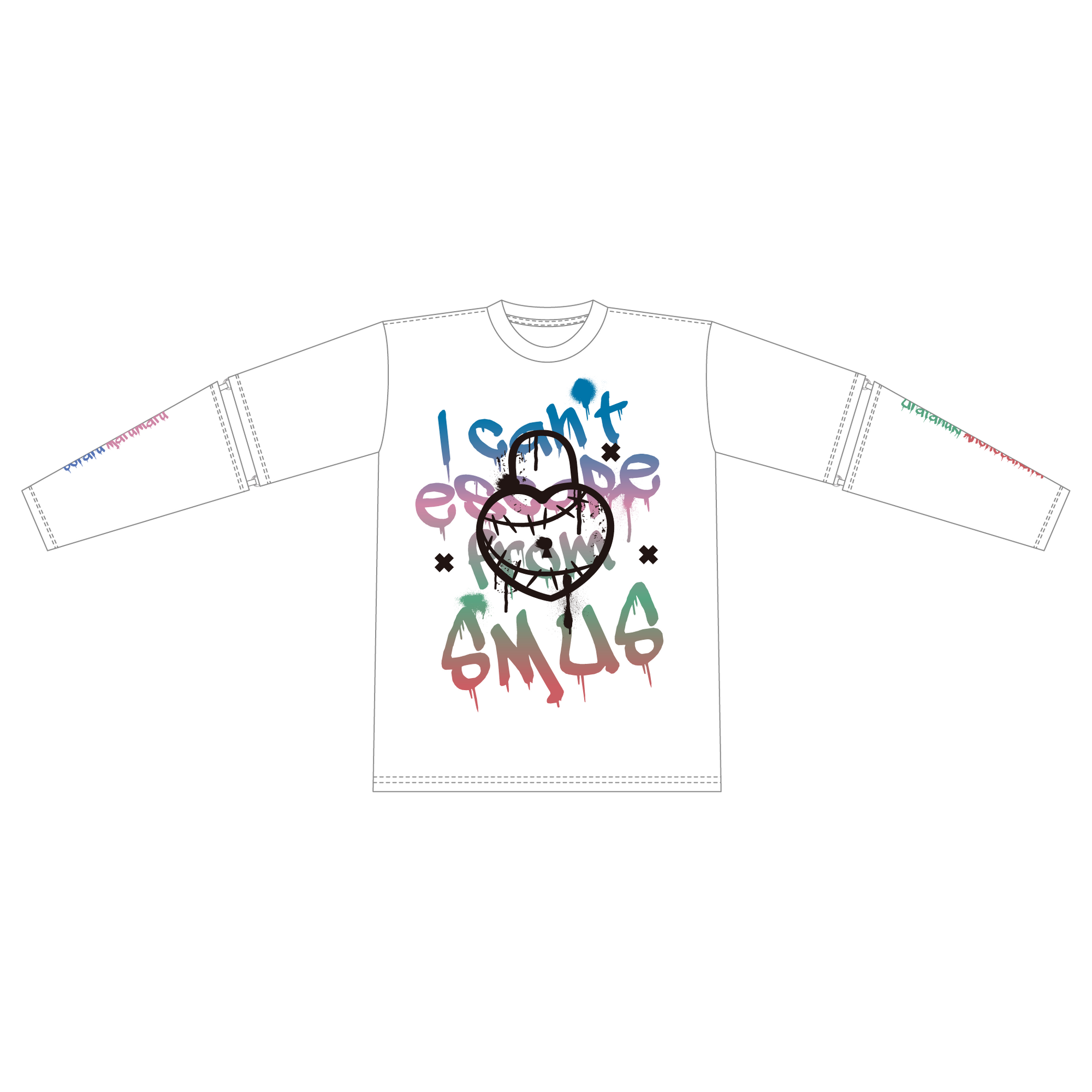 アームカバー付きTシャツ（そらまふうらさかから逃げられない