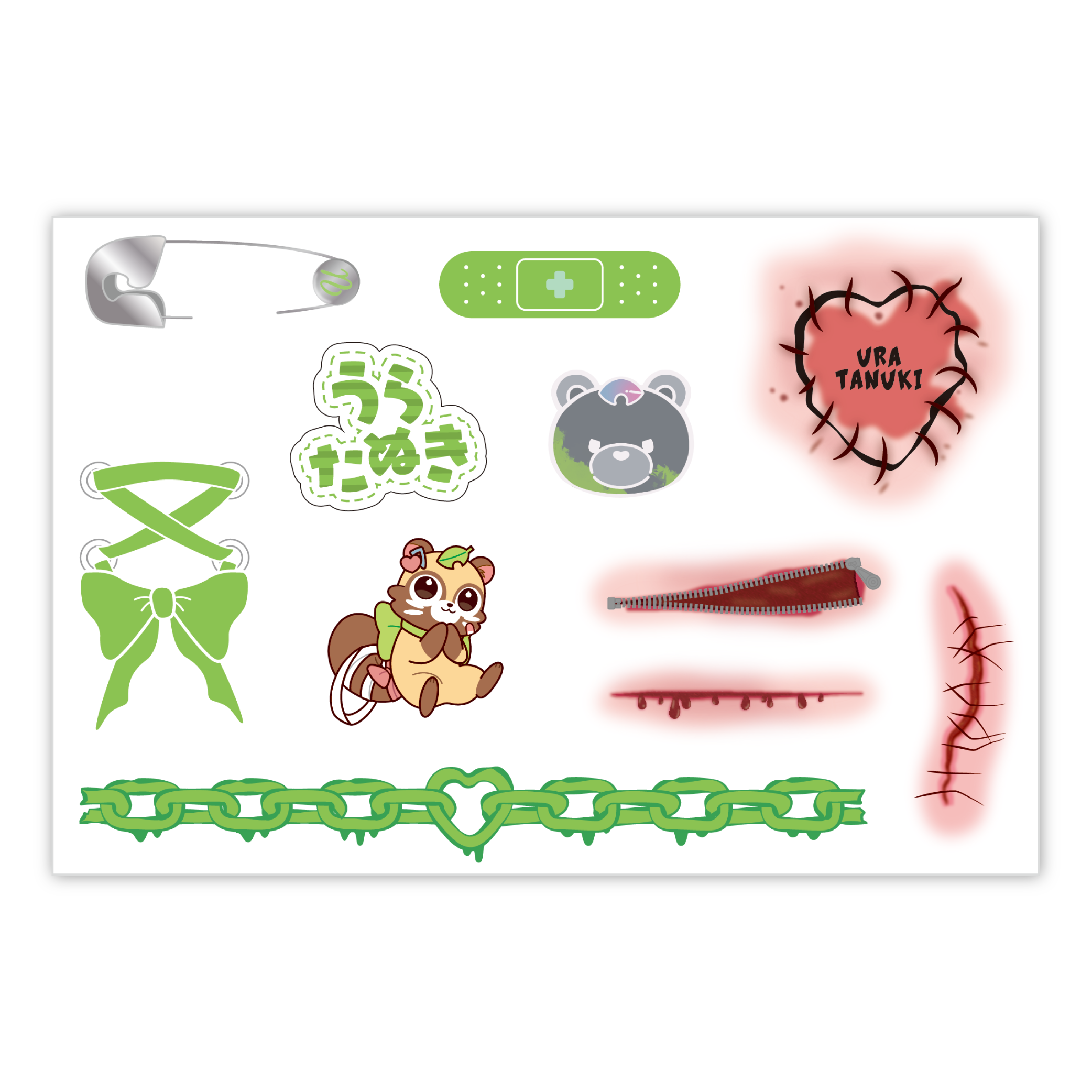 限界タトゥーシール【うらたぬき】（そらまふうらさかから逃げられない！）
