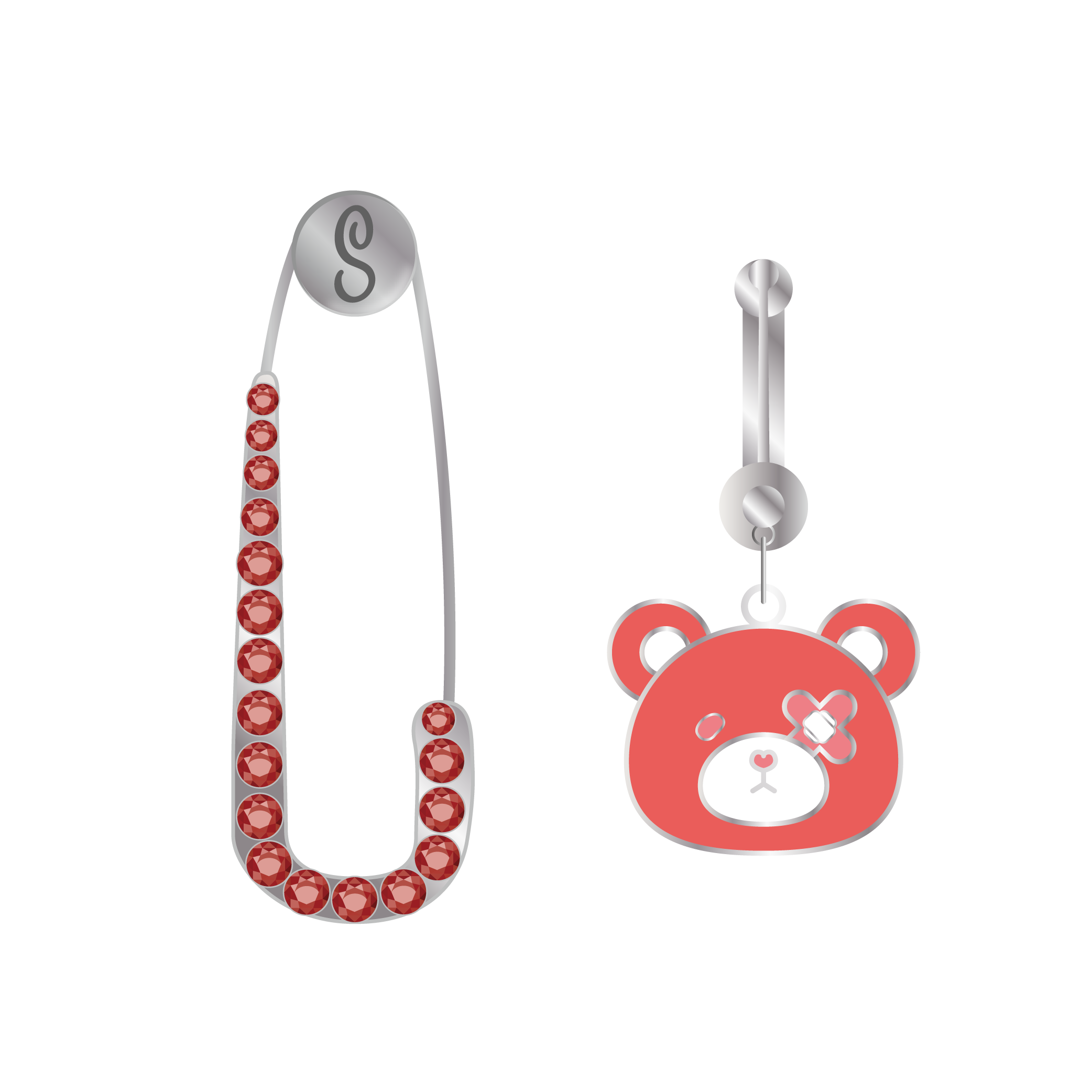 暗ピンピアス【あほの坂田。】（そらまふうらさかから逃げられない！）