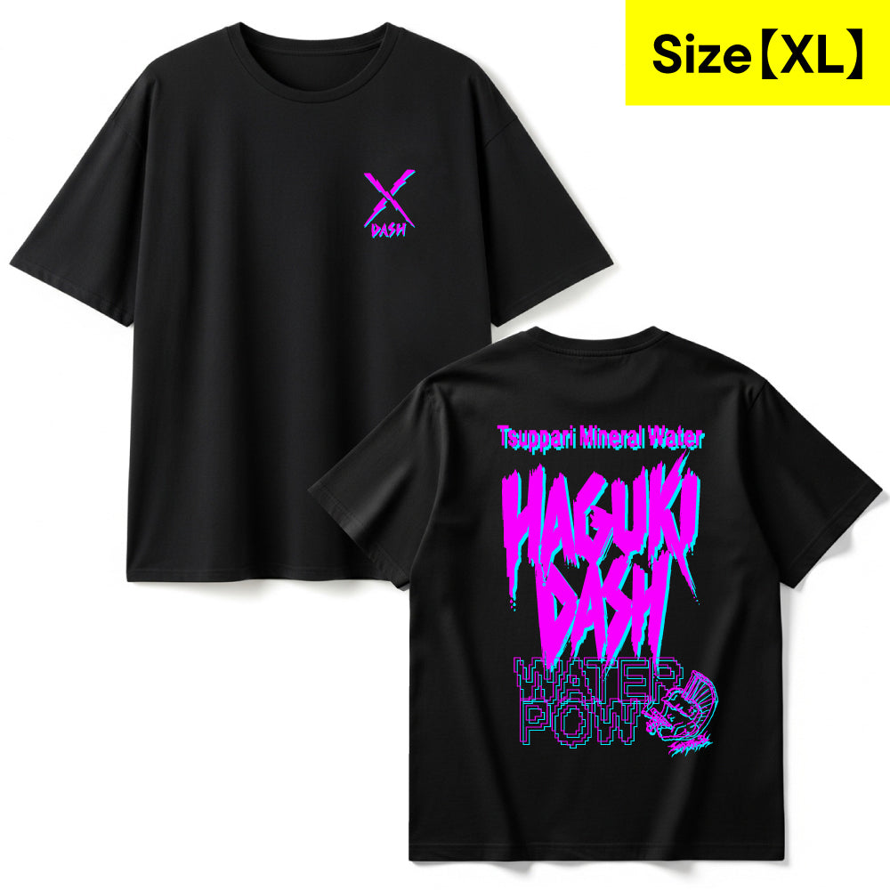 Tシャツ<br>≪ブラックxピンク&ライトブルー≫【XL】