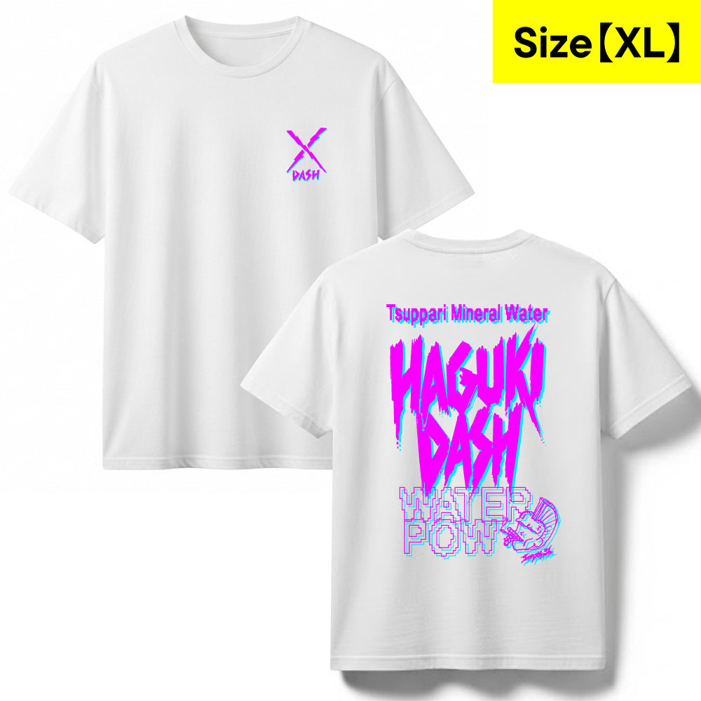 Tシャツ<br>≪ホワイトxピンク&ライトブルー≫【XL】